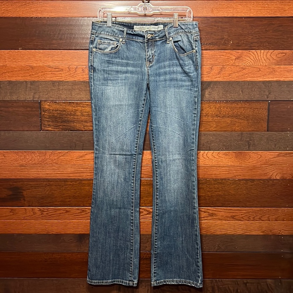 Charlotte Russe Stretchy Cottony Everyday Boot Cut Denim Blue Jeans